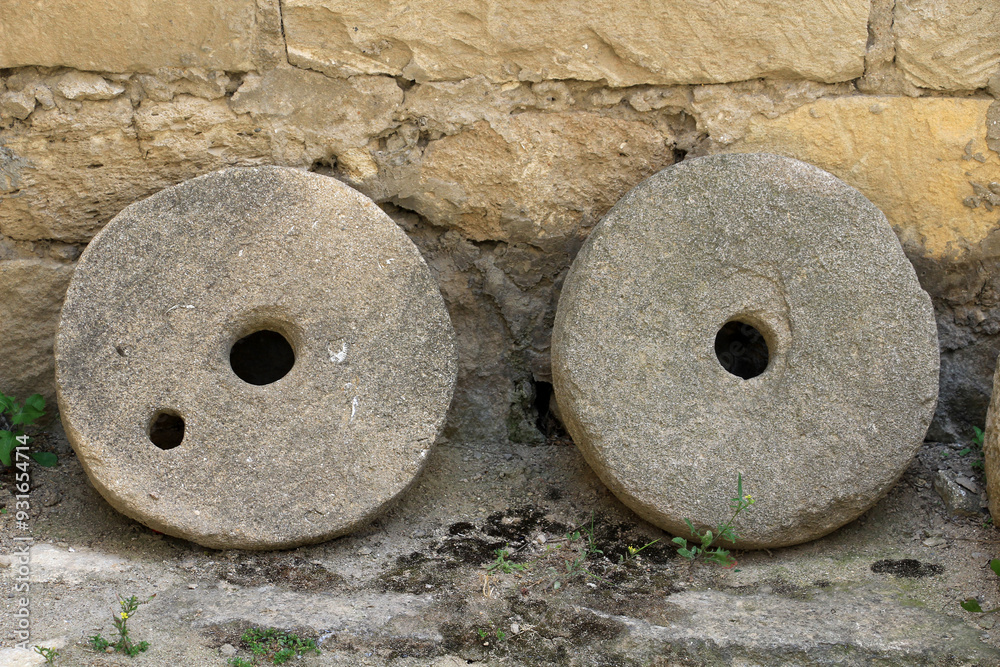 Wheat grinding stones for flour mill. Wheat grinding stones for flour mill.