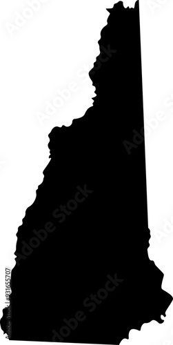 State of New Hampshire Silhouette Outline Graphic Design with Transparent Background