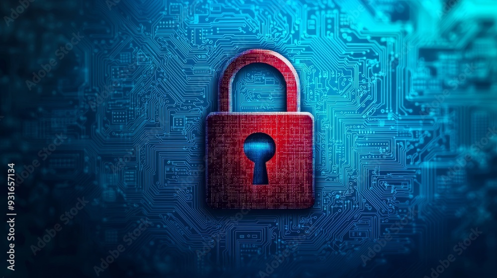 A digital lock symbol on a circuit board background, representing cybersecurity and data protection in the digital age. A digital lock symbol on a circuit board background, representing cybersecurity and data protection in the digital age.
