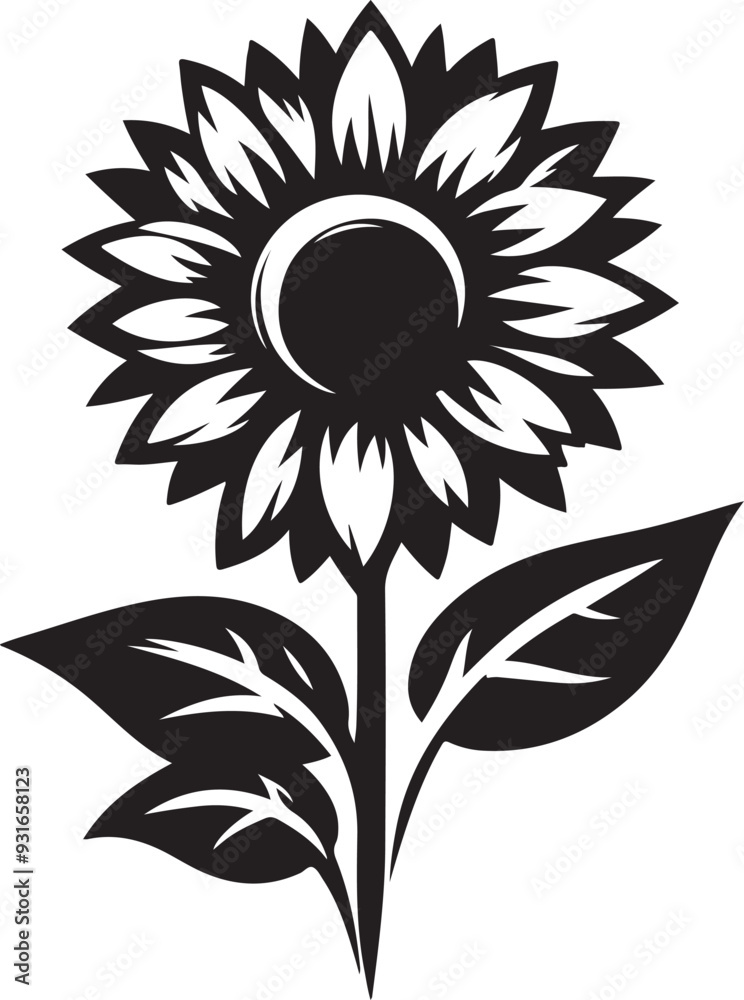 Outlined sunflower round frame vector illustration. Outlined sunflower round frame vector illustration.