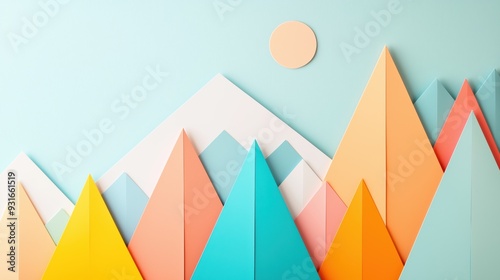 Wallpaper Mural Elegant Minimalist Papercut Art with Geometric Shapes, Muted Pastel Colors, Intricate Designs, Symmetrical Patterns, and Serene Modern Aesthetic - Perfect for Contemporary Decor Torontodigital.ca