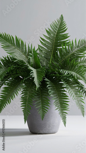 Modern indoor fern isolate on white background.