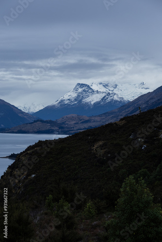 Wallpaper Mural The layer of the mountain range with snowy peaks, New Zealand. Torontodigital.ca