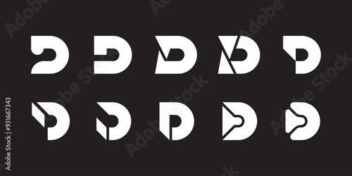 vector Letter D logo premium template bundle