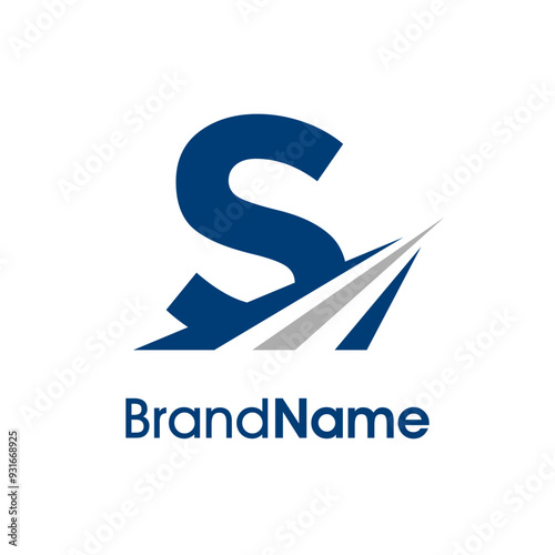 Simple Initial S Road Logo