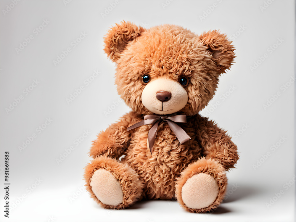 Cute brown teddy bear on white background Cute brown teddy bear on white background