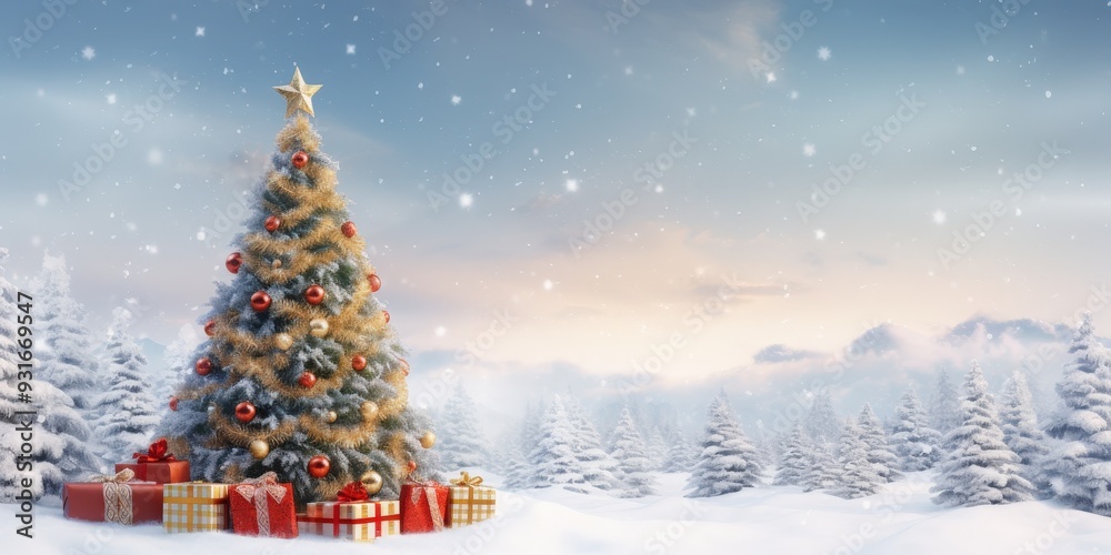 Christmas Tree in Snowy Forest Christmas Tree in Snowy Forest
