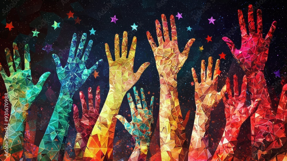 Unity in Diversity: Hands Raised in Collective Vote Unity in Diversity: Hands Raised in Collective Vote