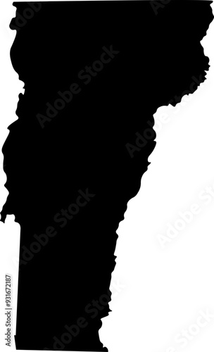 State of Vermont Silhouette Outline Graphic Design with Transparent Background