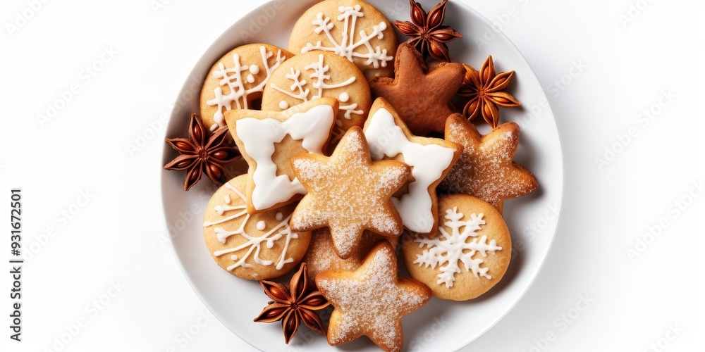 Fototapeta premium Christmas Cookies on a Plate