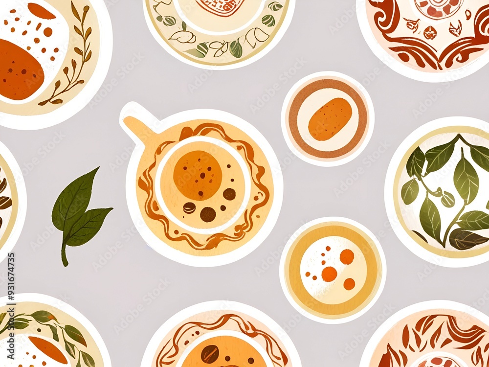 zhongqiu chinese tea patterns, AI generated zhongqiu chinese tea patterns, AI generated