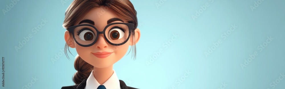Casual 3D Cartoon Businesswoman Casual 3D Cartoon Businesswoman