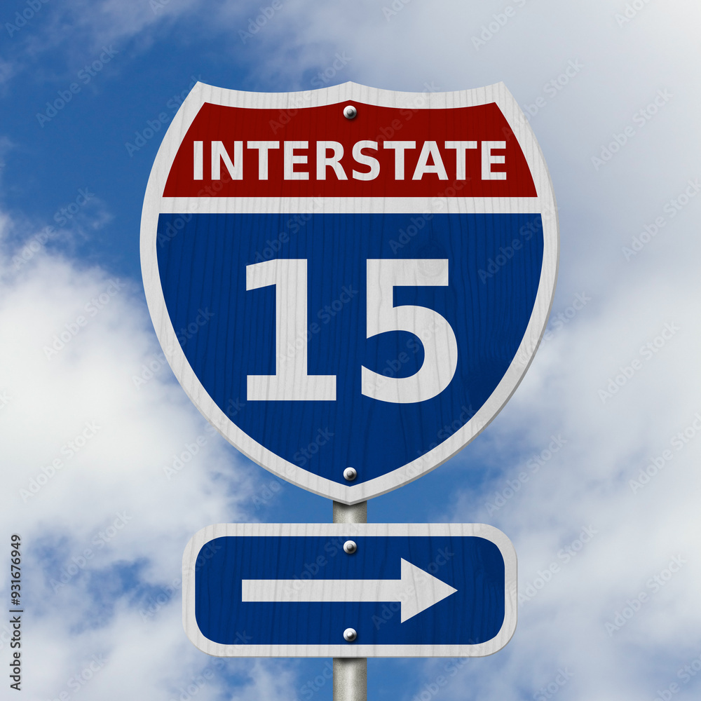 USA Interstate 15 highway sign USA Interstate 15 highway sign