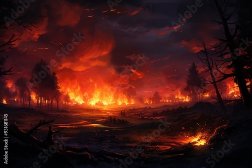 Against backdrop sunset glowing fire background pictur