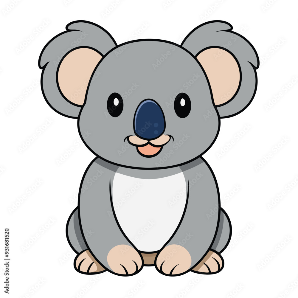 cute koala on white background. animal cartoon vector illustration cute koala on white background. animal cartoon vector illustration