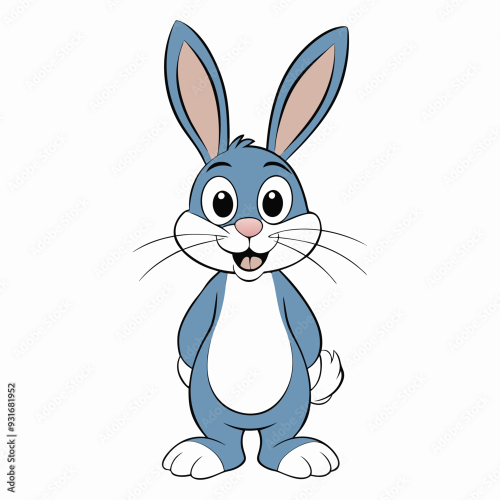 Obraz premium cute rabbit on white background. animal cartoon vector illustration