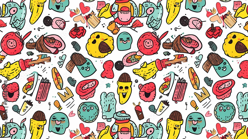 Birthday party time seamless pattern vector image Birthday party time seamless pattern vector image