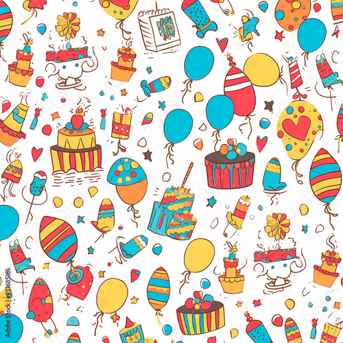Birthday party time seamless pattern vector image