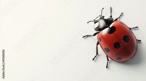 Close-up of a ladybug on a white background