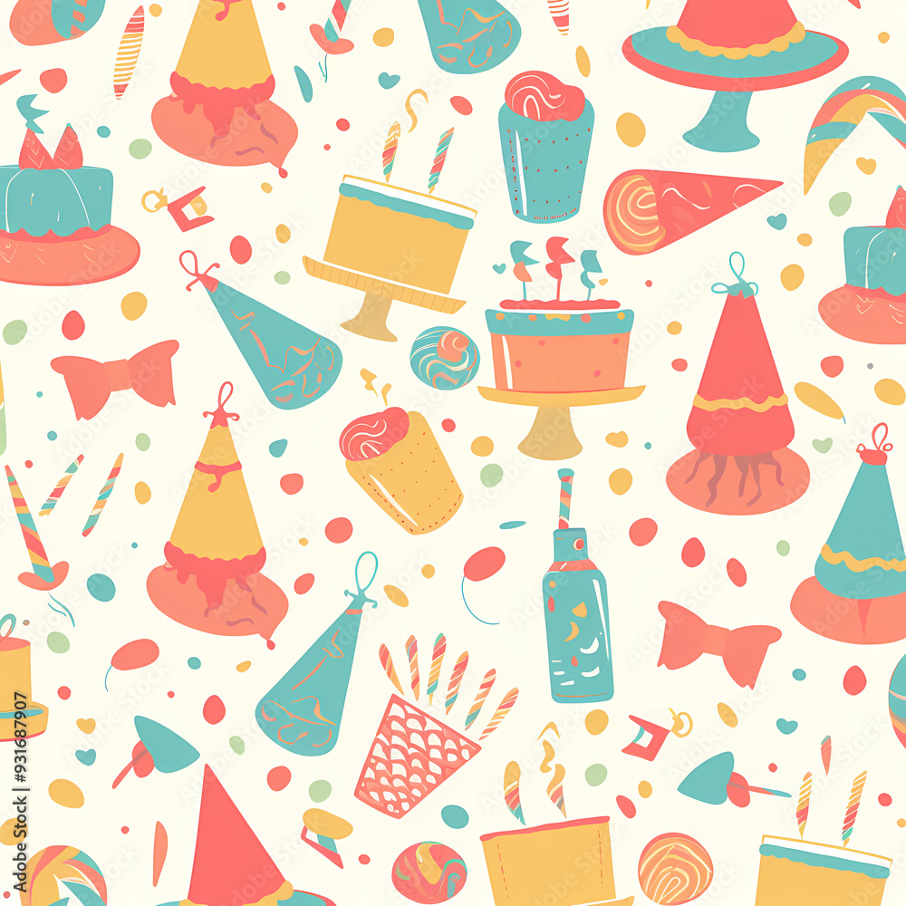 Birthday party time seamless pattern vector image