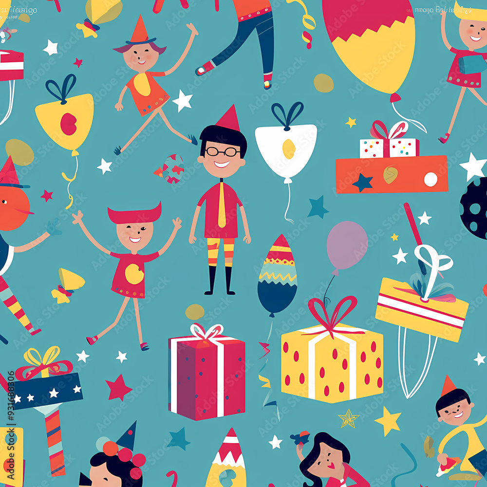 Birthday party time seamless pattern vector image