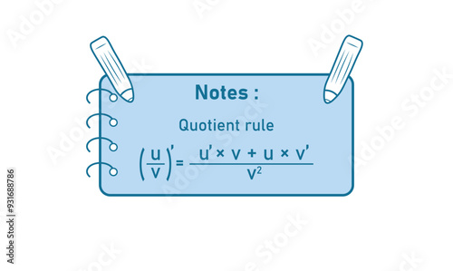 Quotient rule for differentiation in mathematics.