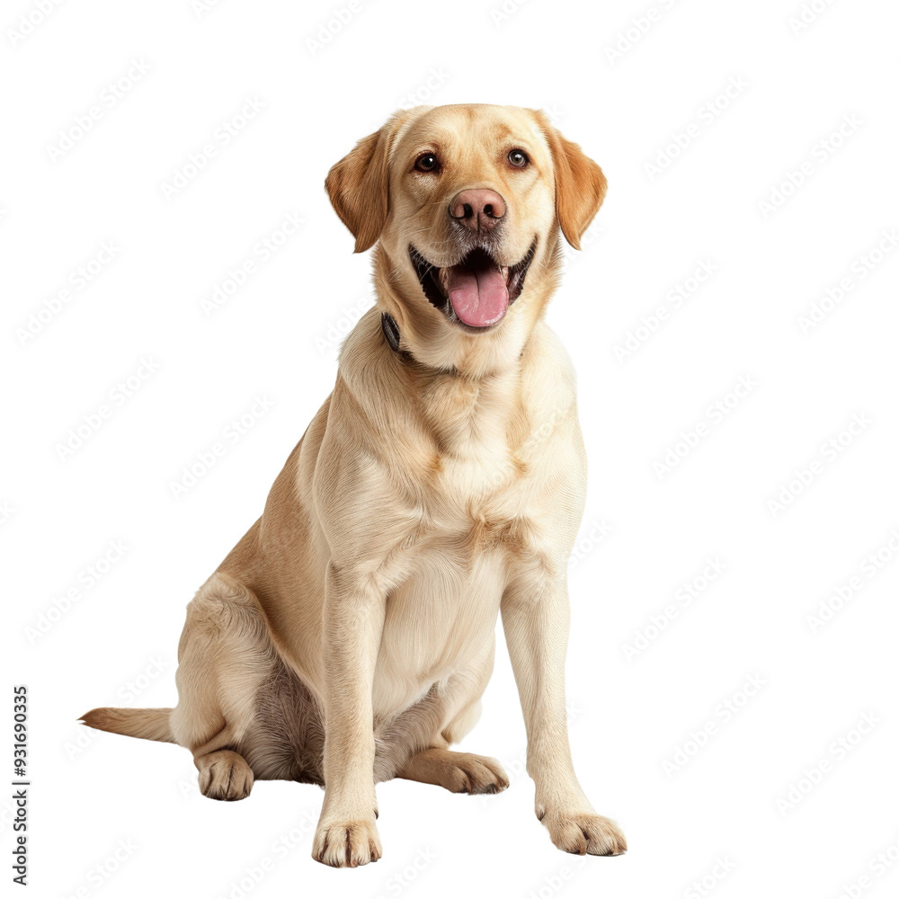 A golden retriever dog sits with its mouth open, tongue out, and head tilted up, looking to the side. A golden retriever dog sits with its mouth open, tongue out, and head tilted up, looking to the side.