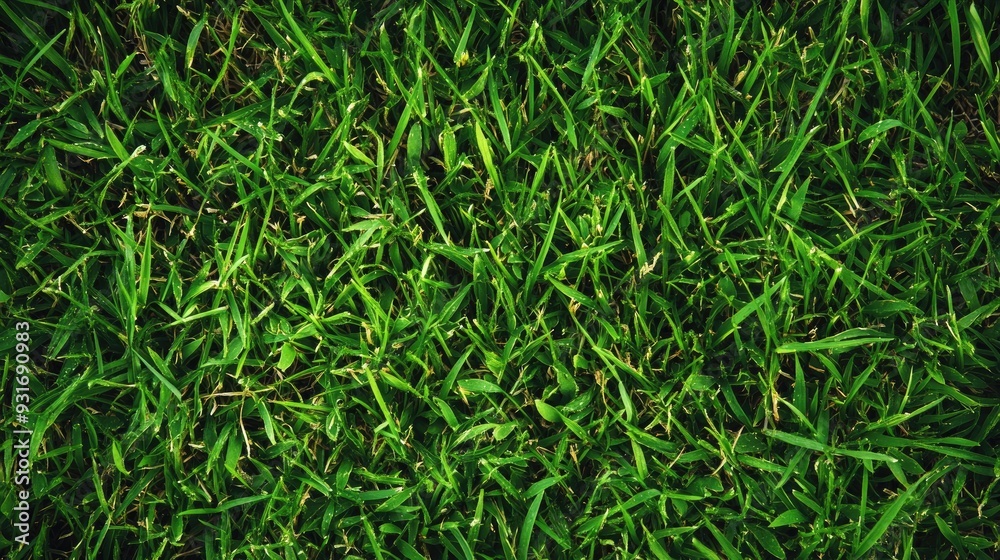 Close-up of healthy green grass with intricate details, ideal for a nature-inspired background with space for text. Close-up of healthy green grass with intricate details, ideal for a nature-inspired background with space for text.