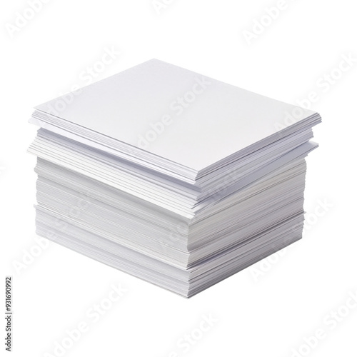 A neat stack of blank white paper, ready for writing or printing.