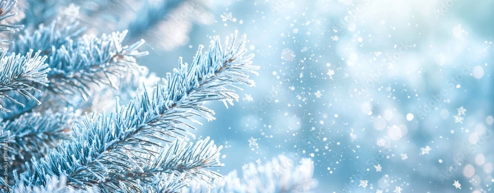 Christmas background with snow-covered pine branches and snowdrifts. Christmas background with snow-covered pine branches and snowdrifts.