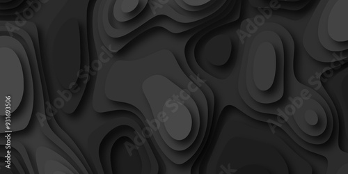 Abstract black paper cut style design.abstract vector seamless pattern with shadows Trendy contemporary design.abstract papercut and multi layer cutout pattern pattern on vector design ..	
