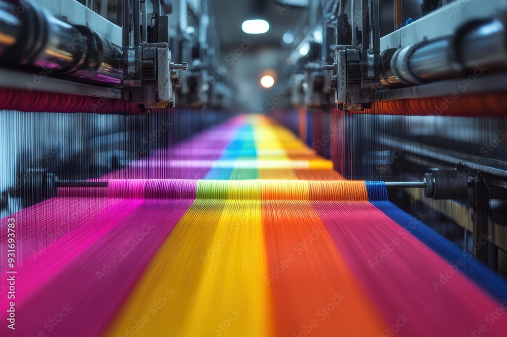Fototapeta premium A textile factory with weaving machines