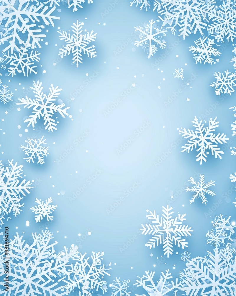Modern illustration of magic snowflakes, sparkles and lights in a Christmas winter background Modern illustration of magic snowflakes, sparkles and lights in a Christmas winter background