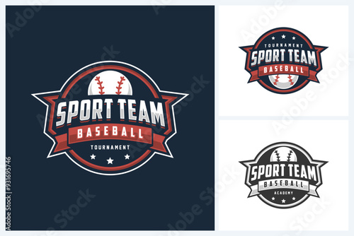 Baseball logo sport design template, baseball sport emblem vector, baseball tournament logo badge design vector illustration