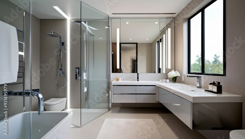 Silver Chrome bathroom model, Modern style