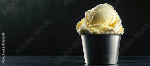 Tasty lemon ice cream in a ...