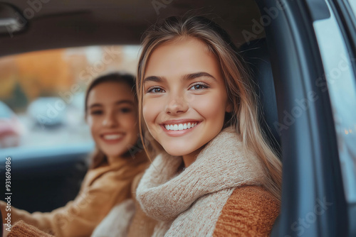 Happy Family Getting In A Car