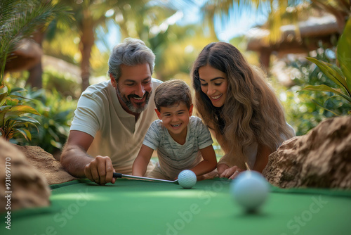 Happy Family Playing Mini G...