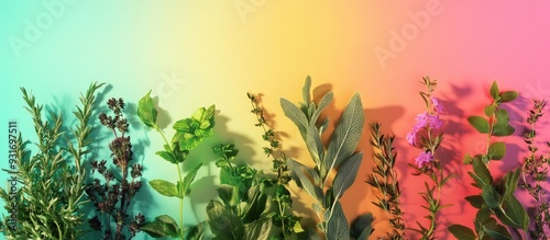 Arrangement of various herb...