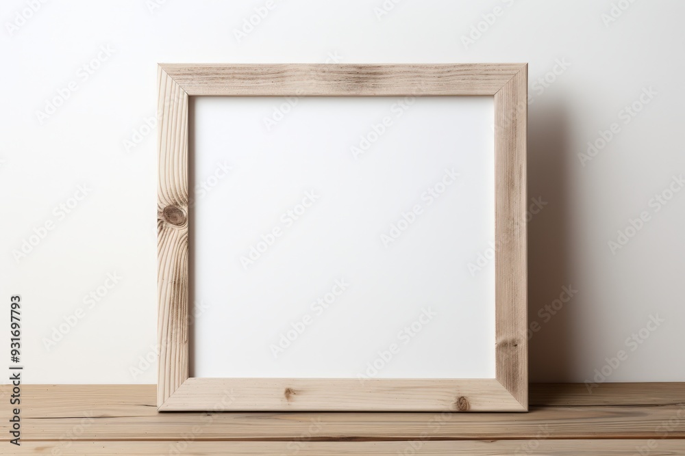 Empty Wooden Frame on a Table Empty Wooden Frame on a Table