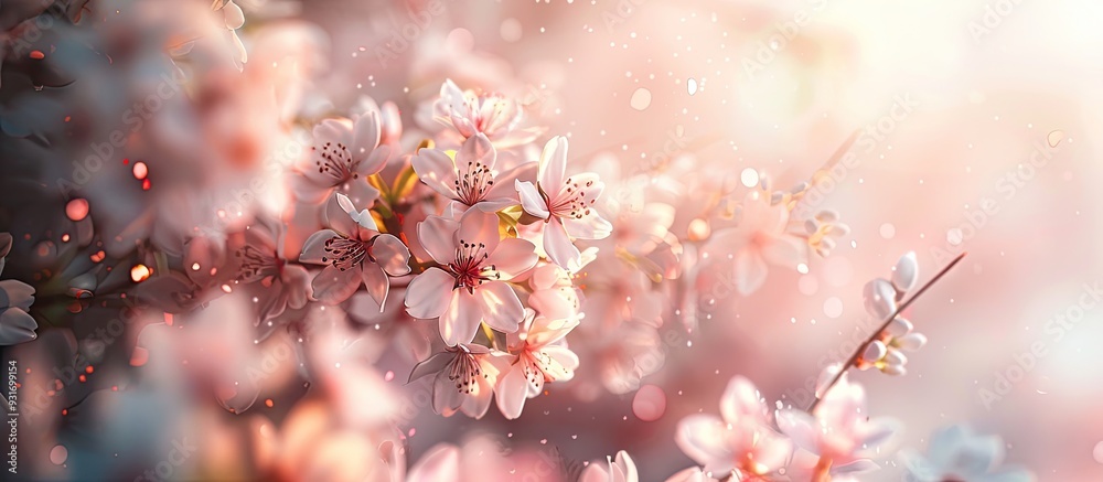 Cherry blossoms in spring provide a background or copyspace for text Cherry blossoms in spring provide a background or copyspace for text