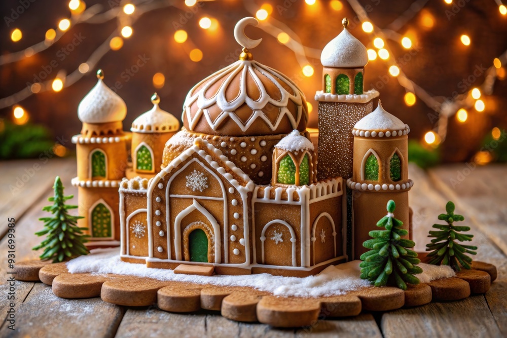 Obraz premium Gingerbread house in arabic style. national holiday