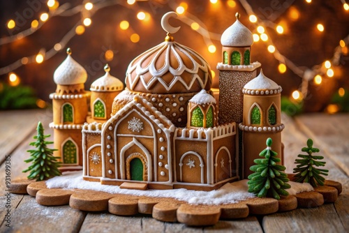Gingerbread house in arabic style. national holiday
