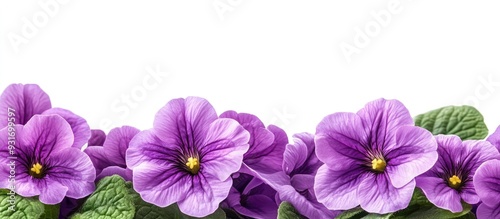 Purple primrose blossoms. with copy space image. Place for adding text or design