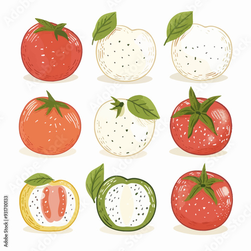 Clipart of Caprese Salad Simple and Mi
