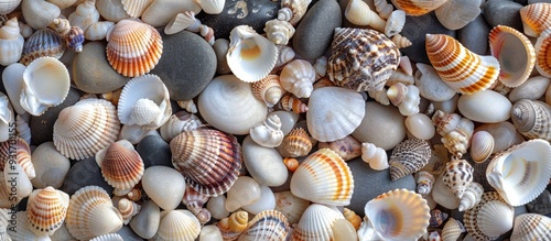 A border of pink seashells ...