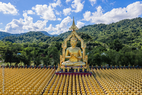 Aerial View Phuttha Utthayan Makha Bucha Anusorn in Nakhon Nayok, Thailand. photo