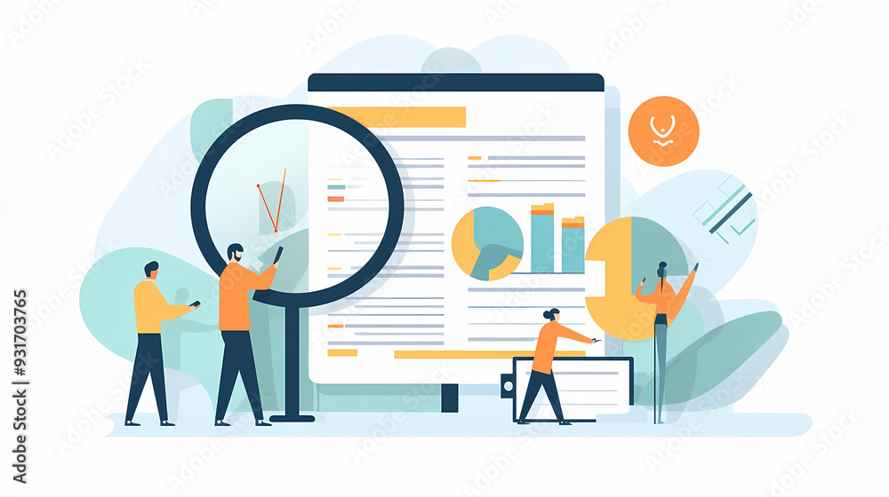 Report analysis and business research flat,Marketing concepts collection vector image Report analysis and business research flat,Marketing concepts collection vector image