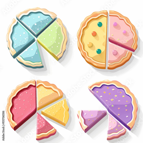 Clipart of Pie Chart Icon Simple and M