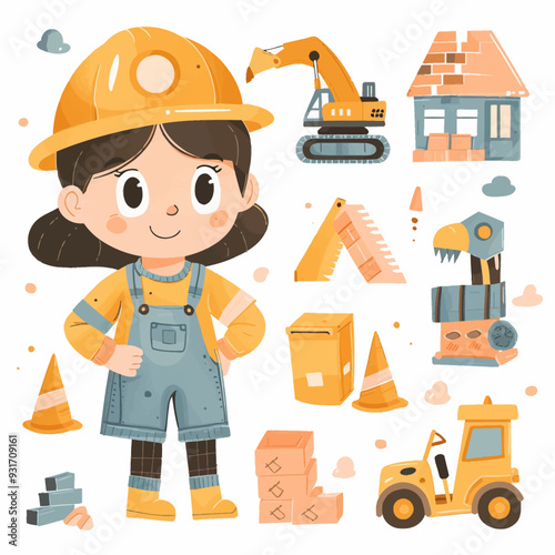 Clipart of Construction Site Simple an